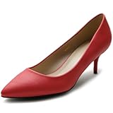 Ollio Women's Shoe D'Orsay Pointed Toe Simple Mid Heel Pump