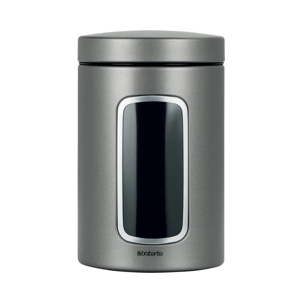 Brabantia 288425 Window Canister, 1.4 L - Platinum โ image 1