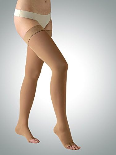 Novea, Compression Stockings, Thigh High, Open Toe, 23-32 mmHg, Beige, X-Large