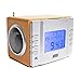 August MB300 Mini Wooden MP3 Stereo System and FM Clock Radio, with Card Reader, USB Port & AUX Jack (3.5mm Audio In), 2 x 3W Powerful Hi-Fi Speakers and Built-in Rechargeable Battery