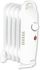 Warmlite 5 Fin Oil Filled Radiator 650W Adjustable Thermostat WL43002YW
