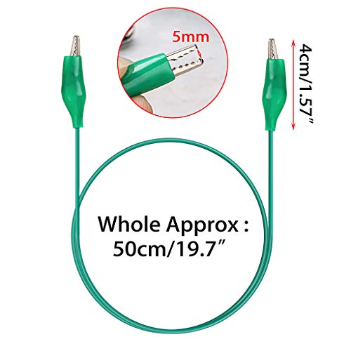 Sumnacon 10 Pcs Insulated Alligator Clip Test Leads Set - 5 Colors 3A Double-Ended Alligator Clip Test Leads Wire with Insulators Clips for Electronic, Component, Automobile Testing Connecting