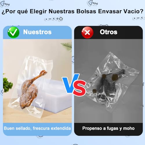 200PZS Bolsas para Sellar al Vacío 20*30cm, Bolsas de Vacio para Alimentos sin BPA, Bolsa Gofrada Envasar Resistente, Bolsa Lisa Empaque al Vacío para Congelar Conservación Cocción Verdura Fruta Carne