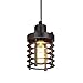 LNC Rustic Pendant Lighting for Kitchen Island, Retro Vintage Pendant Light Fixture with Metal Cage Shade, Mini Hanging Pendant Lights Adjustable for Kitchen Sink, Dining Room, Bedroom, Foyer, 3.9”D