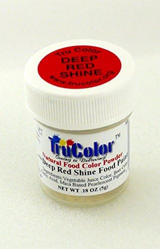 TruColor Shine Light Reflective Airbrush Natural Food Color (Sm. Jar) Deep Red Shine (1x5g)
