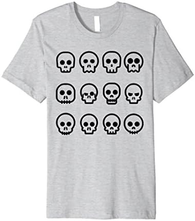 Mens Sculls T-Shirt Tee Adults Men Women Halloween 2017 XL Heather Grey