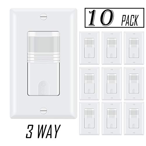 ECOELER Pack of 10, 3 Way Motion Sensor Light Switch, MultiDual Pir