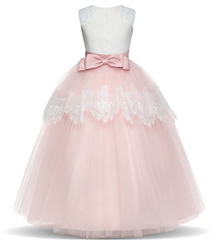 Jurebecia Party Dresses for Big Girls Lace Tulle Wedding Pageant Dress Size 12