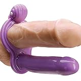 My First Double Penetrator Vibrating Dildos Cock Rings with Anal Dong for Wen, Women and Couples Waterproof (Style4)