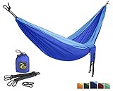 SingleEagle Power Hammock Set (1 person) 108 x 55 in, 440 lbs load, Incl. 2 carabiners, 2 ropes. Ultra Lightweight Portable Nylon 210T. Camping Hammocks for Hiking, Travel, Yard, Gift. PREMIUM QUALITY