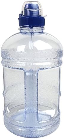 Clear Blue 64OZ/1.89L BPA Free Plastic Water Bottle Half Gallon Drink Gym Canteen Jug Container Sports Cap Camping Hiking Drinking Water Bottle