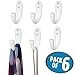 mDesign Single Decorative Metal Wall Mount Organizer Hanger Hooks for Entryway or Hall Closet - Hanging Coats, Hoodie, Hat, Clothes, Backpacks, Keys, Hardware Included, Hyde Collection, 6 Pack, White