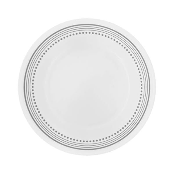 Corelle-Tableware-Set-Glass-Mystic-18-Piece Corelle 18-piece Dinner Set, Mystic Grey, Service for 6, Chip Resistant Dinnerware, includes 26cm dinner plates, 17cm…