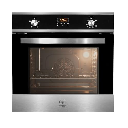 AVERA Horno empotrable de Gas LP con asistencia por conveccion, Capacidad de 58 L, 5 Modos de cocción, Temporizador digital 24 hrs, Contro por perillas, Temperatura 130 a 250°C | HE01LP
