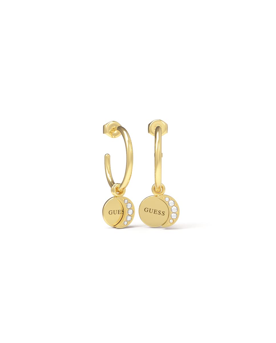 GUESS Jewellery Moon Phases Earrings (JUBE01191JWRHT / JUBE01191JWYGT), one Size, Non-Precious Metals, No Gemstone