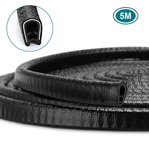 EEEKit Car Door Edge Guards, Universal Fit Rubber U Shape Edge Trim Car Door Edge Protection Fit for Most Car, 5M