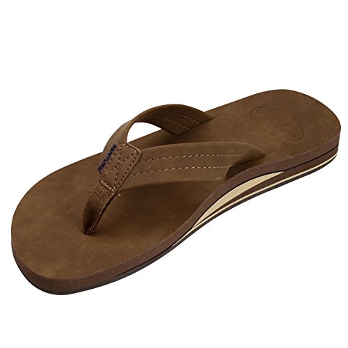 Fanture Mens Flip Flops Arch Support Sandals Indoor and Outdoor Slipper,RCH18,Dark Brown,46