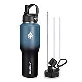 SENDESTAR Water Bottle 32oz,2 Lids(Straw lid),Wide