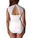 Shawhuwa Womens Sexy Floral Lace High Neck Sleeveless Bodysuit Clubwear S White