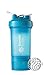 BlenderBottle ProStak System with 22-Ounce Bottle and Twist n' Lock Storage, Aqua/Aqua