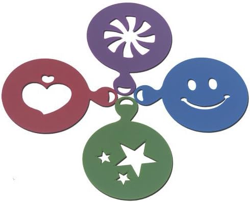 4 x Coffee, Hot Chocolate or Cake Dusting Stencils - thick plastic - SALE PRICE!