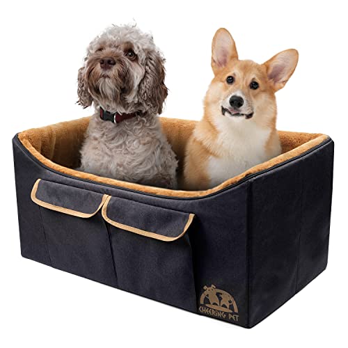CHEERING PET Dog Car Seat, Elevated Pet Bucket Booster Seat, Foldable Design for Easy Travel