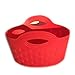 Red 3 Pack Plastic Organizer Baskets with Handles Small Soft Carry Totes Stackable