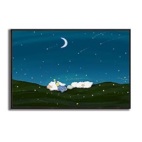 Framed Canvas Wall Art for Living Room, Bedroom Dreamland Theme Canvas Prints for Modern Home Decoration Ready to Hang - 16"x24" inches