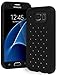 Galaxy S7 Case, Bastex Heavy Duty Slim Fit Hybrid Rubber Silicone Cover with Bling Rhinestone Premium Dual Shock Phone Case for Samsung Galaxy S7 (Black)