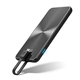USB Type C Portable Charger - miraku 5000mAh Slim Power Bank External Battery Pack with Built-in Type C Cable,2 Ports Phone Charger Battery Backup for iPhone X/8/7,Samsung Galaxy S9/S8/Note 8,LG G6