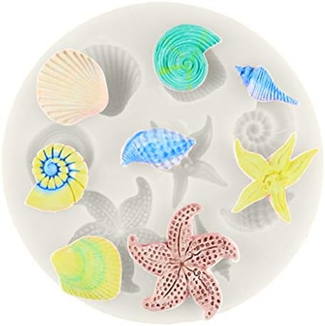 Icocol DIY Candy Cake Mold Sea Creatures Conch Shell Fondant Cake Decoration Tools for Cupcake Muffin
