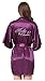 JOYTTON Women's Kimono Robe with Embroidered Mother of The Groom Dark Purple M