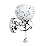 Wall Light,SOLMORE E27 Crystal Glass LED Wall Lamp,Modern Glass Wall Sconce Lights for Living Room,Study Room,Bedroom,Corridor,Bedside,Lobby,Hallway lighting Fixture Decoration