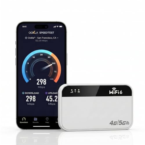 Portable 5G WiFi 6 Router with SIM Slot Unlocked - 5G Modem SIM Card Modem, 5G/4G+ High Speed Mobile Internet, Up to 28 Devices, Ideal Travel & Telework-M2