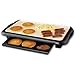 Oster Titanium Infused DuraCeramic Griddle with Warming Tray, Black/Crème (CKSTGRFM18W-TECO)