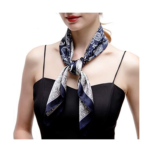 RIIQIICHY Pañuelo de Seda para Mujer Pañuelos para Cuello Colores y Diseños Variados 70 x 70 cm | DeHippies.com