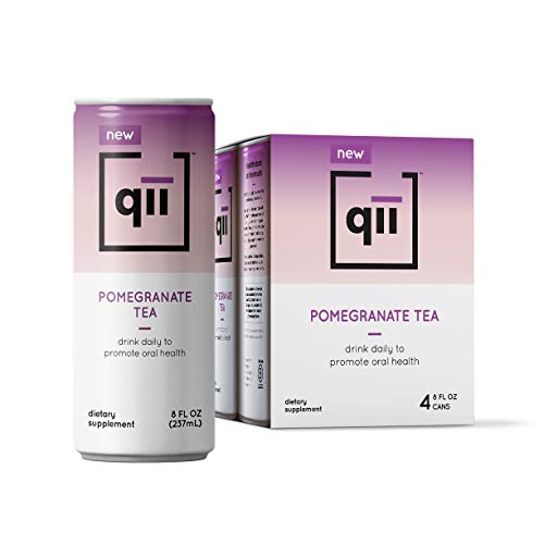 qii Pomegranate Tea – Removes up to 52% of plaque in one serving, Neutral pH, Sweetened with Xylitol, Dentist-Approved, Brewed with Certified Organic Tea, 30 calories, 4 pack - 8oz cans