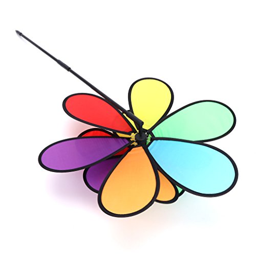 Lvyuanda Rainbow Colorful Wheel Wind Spinner Windmill - Outdoor Lawn Decor Your Yard and Garden