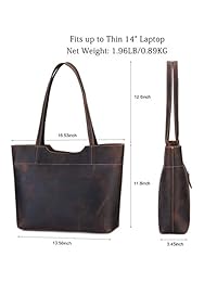 S-ZONE - Bolso bandolera grande de piel de caballo con bolsillo trasero con cremallera