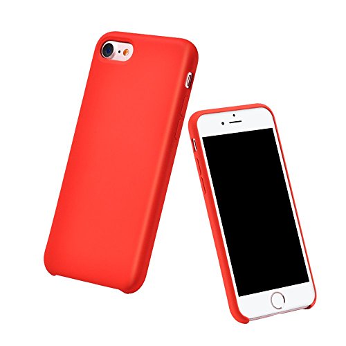 image for iPhone 7 & iPhone 8 case,YAZHAN Liquid Silicone Gel Rubber Slim Fit So