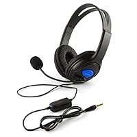 Hometom Headset for PS4, Wired Gaming Hi-Fi Over-The-Ear Stereo Headphones w/MIC for PS4 PC Laptop Phone (Black)