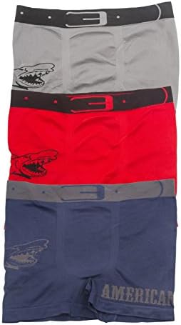 Mens Boxer Briefs Super Soft Comfort Waistband Available In 3 Packs and 6 Packs (3-PK: Red, Blue, Grey, S/M)