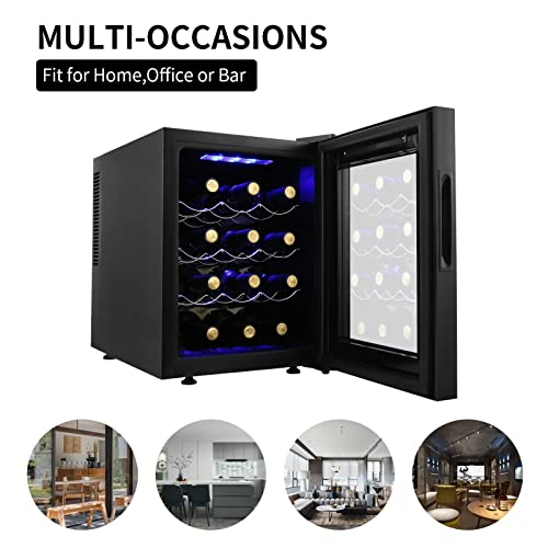 12 Bottle Wine Cooler Refrigerator, Compact Mini Wine Fridge with