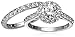 Amazon Collection Platinum-Plated Sterling Silver and Swarovski Zirconia Flower Halo Ring Set