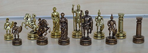 Manopoulos Romans Small Chess Set - Gold-Copper - Handmade in Greece