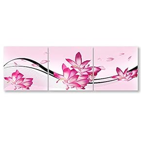 Wall26-3 Panel Canvas Wall Art- Beautiful Flowers -Giclee Painting Wall Bedroom Living Room Home Decoration - 12"x12"x3 Panels