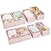 mDesign Fabric Drawer Organizer Bins, Kids/Baby Nursery Dresser, Closet, Shelf, Playroom Organization, Hold Clothes, Toys, Diapers, Bibs, Blankets, Set of 4, 2 Pack, Pink/White Polka Dot
