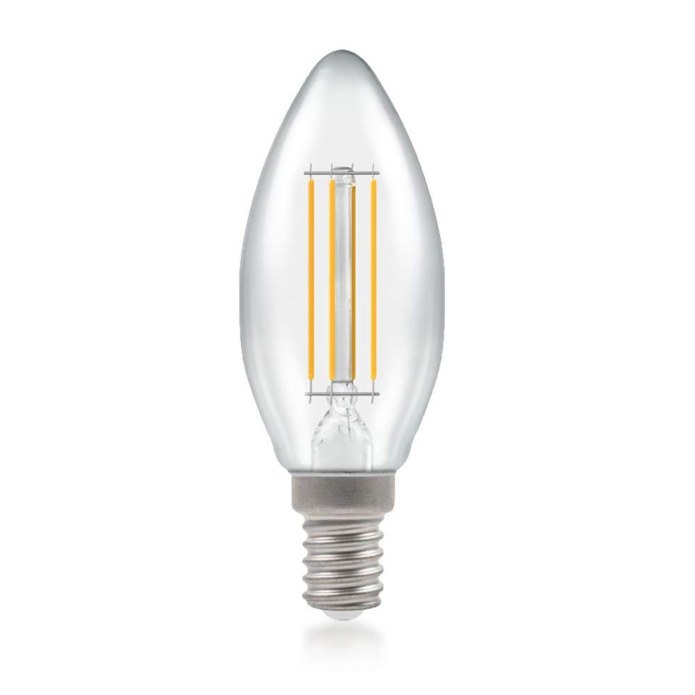 Crompton LED Dimmable Filament Candle Light Bulb Clear 5W E14 SES 2700K Warm