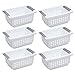 Sterilite 16608006 Small Stacking Basket, White Basket w/ Titanium Accents, 6-Pack