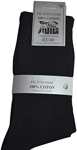 Set of Fine 100% Lisle Cotton Socks for Sensitive Feet, UK Size 5-8 or 9-12